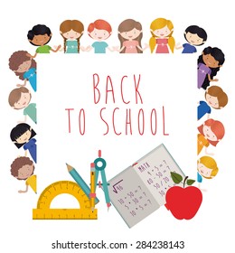 Back to school design over white background, vector illustration