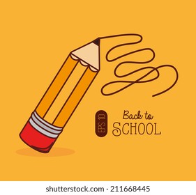 Back to school design over yellow background, vector illustration