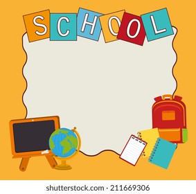 Back to school design over yellow background, vector illustration