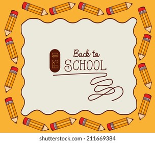 Back to school design over yellow background, vector illustration