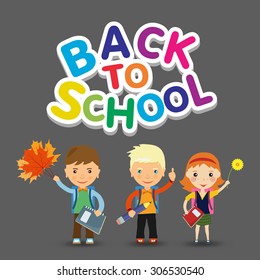 Back to school design. students go to school the first of September - Vector illustration