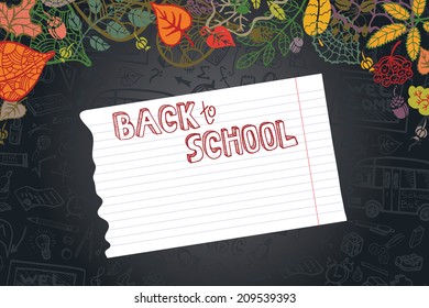 Plantilla de diseño de regreso a la escuela con hojas de otoño