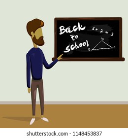 Back to school design template beard man vector