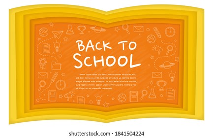 Back to school design template with place for text, vector illustration