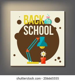 Back to school design template. vector illustration
