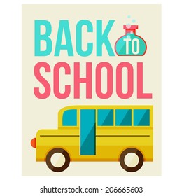 Back to school design template. vector illustration
