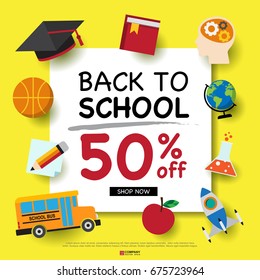 Back to school Design Template,Back to school shopping brochure,Vector eps10 