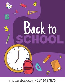 Back to school design vector illustration. Back to school background