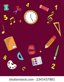 Back to school design vector illustration. Back to school background