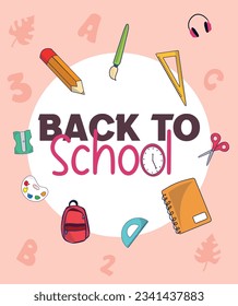 Back to school design vector illustration. Back to school background