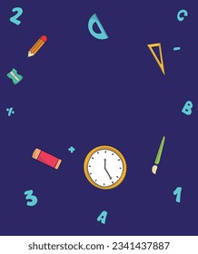 Back to school design vector illustration. Back to school background