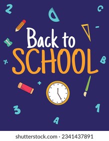 Back to school design vector illustration. Back to school background