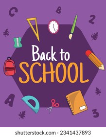Volver a la ilustración del vector de diseño escolar. Volver al fondo escolar