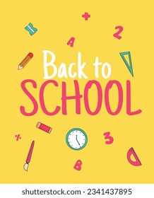 Back to school design vector illustration. Back to school background
