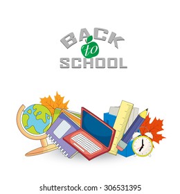 Back to school design. Vector illustration - items for school