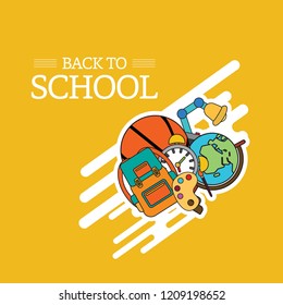 Back to School design with yellow background vector 