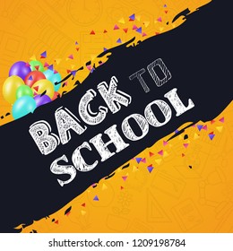 Back to School design with yellow background vector 