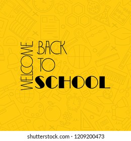 Back to School design with yellow background vector 