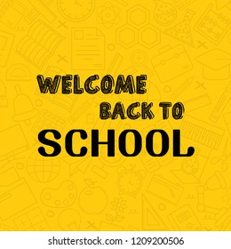 Back to School design with yellow background vector 