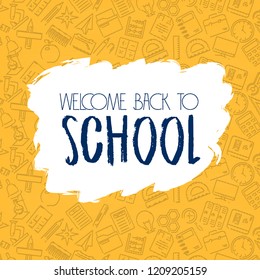 Back to School design with yellow background vector