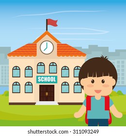 Back to school digital design, vector illustration 10 eps graphic