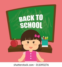 Back to school digital design, vector illustration 10 eps graphic
