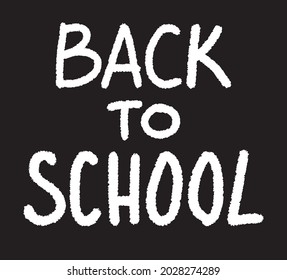 Back to school digital hand drawn lettering inscription 
isolated white on black background.  Doodle cartoon style design element . Vector illustration
