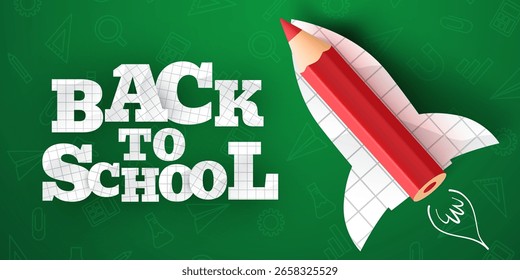 De volta à escola. Tutoriais e cursos sobre Internet digital, educação on-line e e-learning. Modelo de banner da Web para desenvolvimento de site, página inicial e aplicativo móvel. Ilustração vetorial