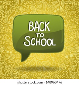 back to school doodle background with bubble speech