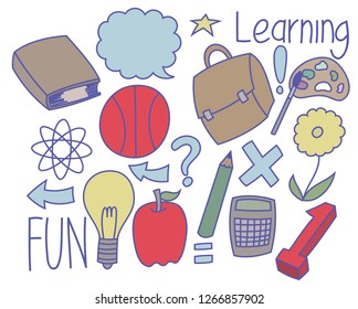 Back to school doodle. cute, simple art.