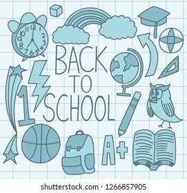 Back to school doodle. cute, simple art.