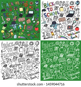 Back to school doodle, drawing, sketch 
