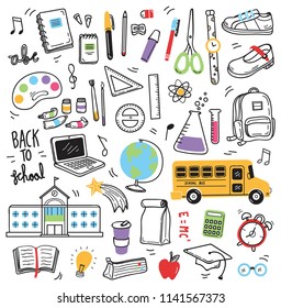 back to school doodle elements