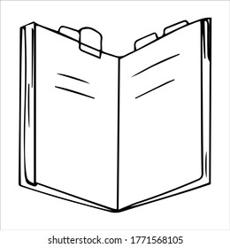 Volver a la escuela elementos del doodle elementos de la ilustración del vector bloc de notas aislado en el fondo blanco