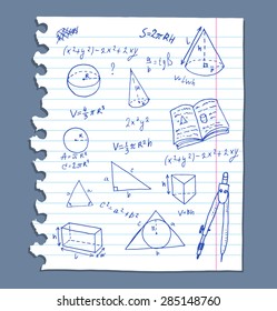 Back to school, doodle elements set.