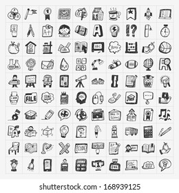 Back to School doodle hand-draw icon set