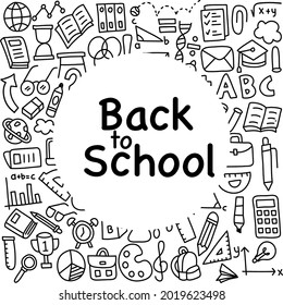 Back to School Doodle Icon Background