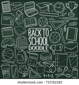 Volver a la escuela Icono de Doodle Chalkboard Esbozo de arte vectorial hecho mano