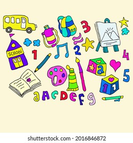 Back To School, doodle illustration