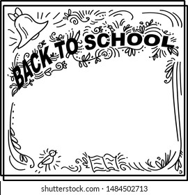 back to school - doodle lettering in frame