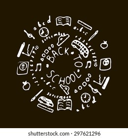 Back to school doodle mega set. School notebook. Vector illustration