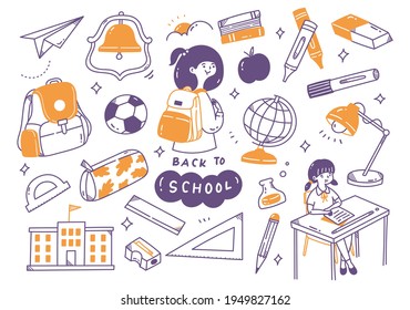 Back to school doodle set