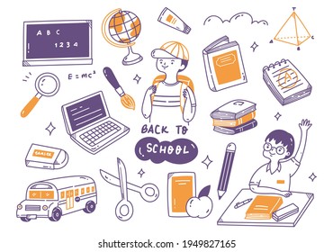 Back to school doodle set