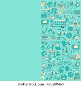 Back to School doodle set. Linear icons