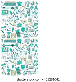 Back to School doodle set. Linear icons