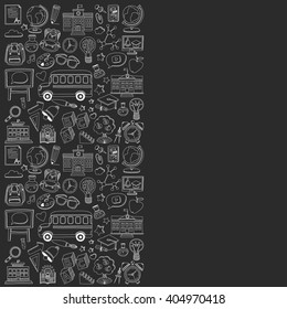 Back to School doodle set. Supplies for Sport Art Reading Science Geography Biology Physics Mathematics Astronomy Chemistry 