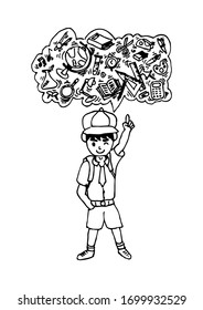 back to school, doodle, sketch and illustration