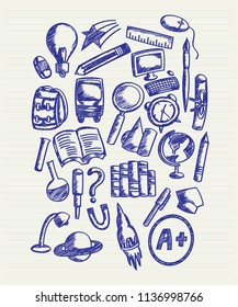 Back to school doodle sketch, note book art