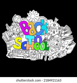 back to school doodle and sketch vector