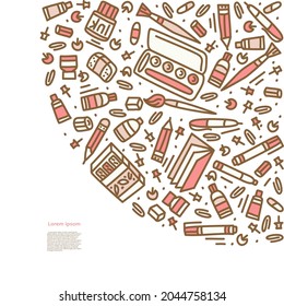 Volver a la plantilla de estilo de doodle escolar. Ilustración aislada vectorial de estacionación
